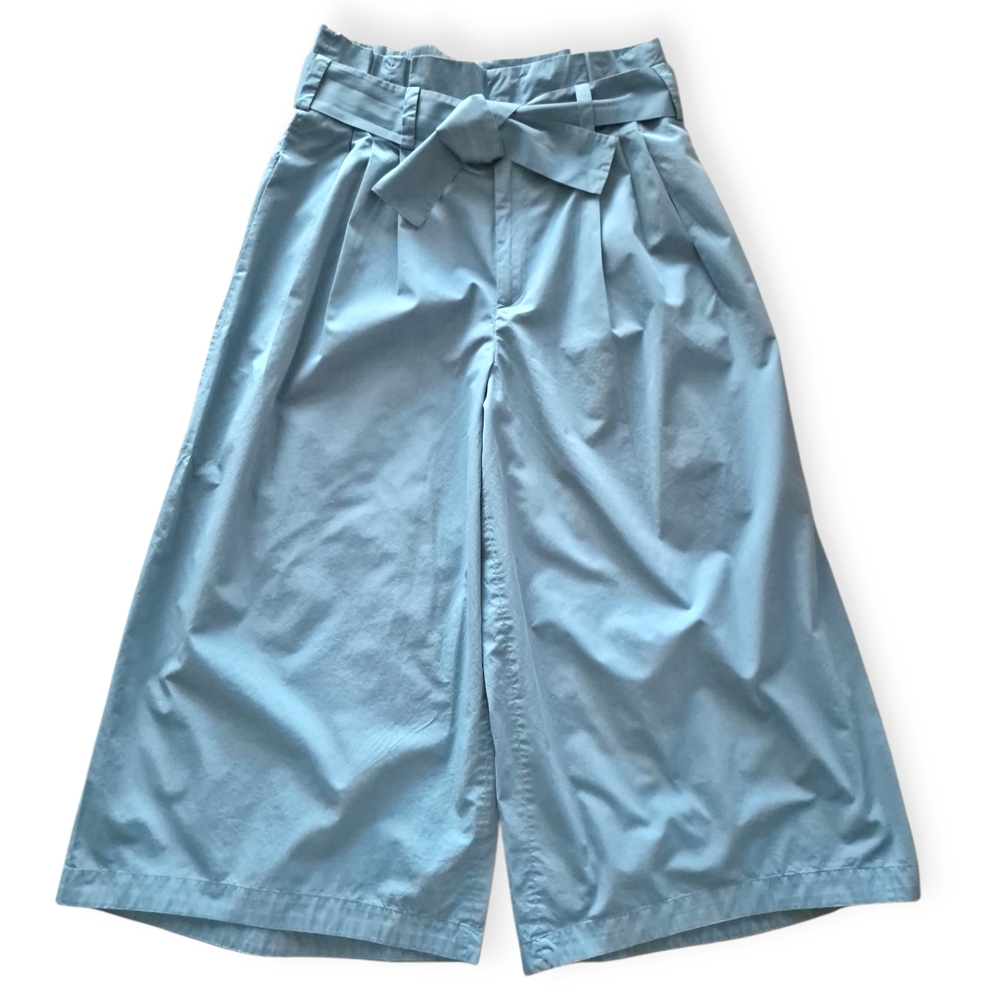Zara Cropped Twill Paperbag Waist Pants Sz L - Picture 3 of 8
